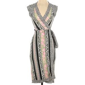 Diane von Furstenberg 100% Silk Hilda Wrap Dress Bright Pattern Size 6